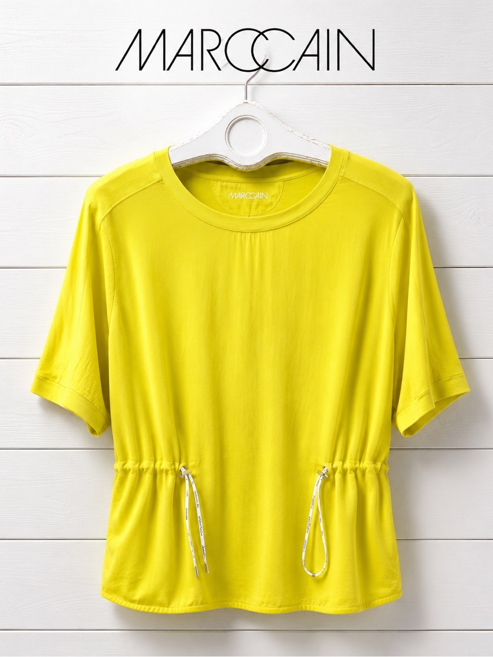 Marc Cain Sports Yellow Drawstring Waist Top – Size L/4